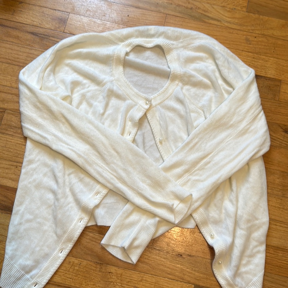 Cream button down sweater